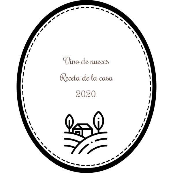 Etiqueta de vino de nueces Etiqueta de vino de nueces